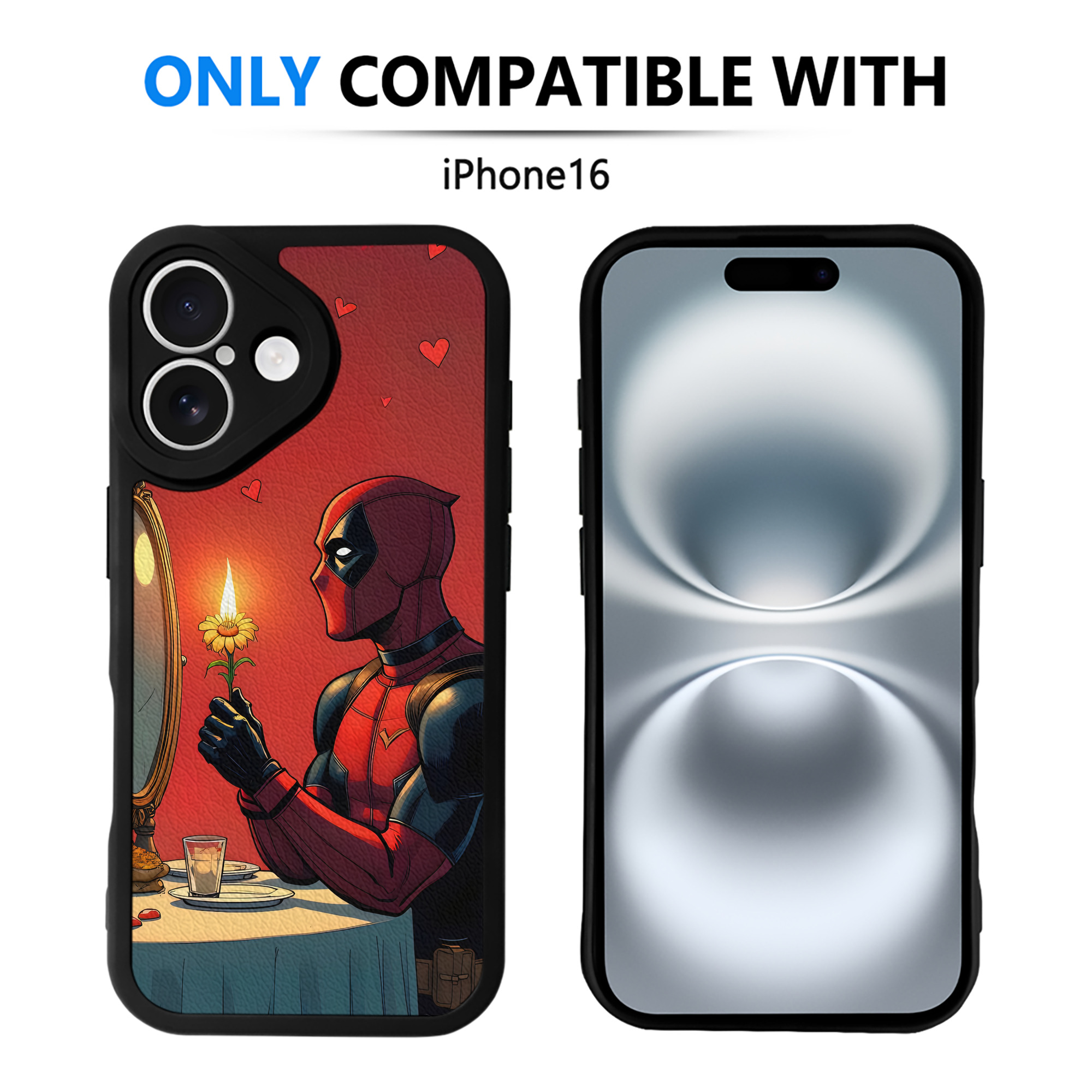 （画像用） Deadpool デッドプール 【iPhone 16シリーズ対応】シリコンスマホケース（レザー調） 材質：シリコン